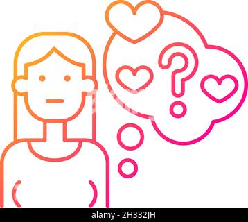 Doubting stage of relationship gradient linear vector icon Stock Vector