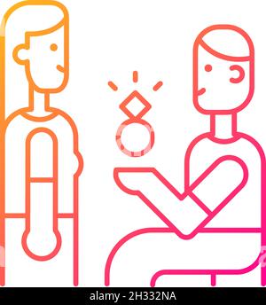 Making proposal gradient linear vector icon Stock Vector