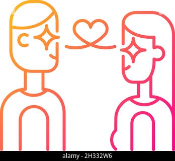 Love at first sight gradient linear vector icon Stock Vector