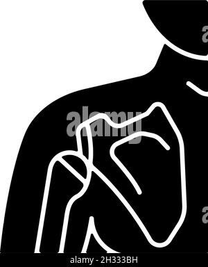 Joint dislocation black glyph icon Stock Vector