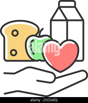 Food donation RGB color icon Stock Vector