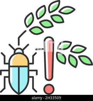 Pests danger RGB color icon Stock Vector
