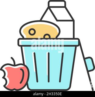 Food misuse RGB color icon Stock Vector
