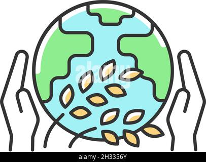 Hunger relief organization RGB color icon Stock Vector