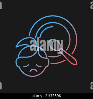 Child hunger gradient vector icon for dark theme Stock Vector