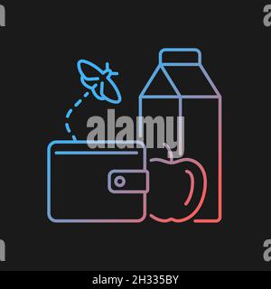 No money for food gradient vector icon for dark theme Stock Vector