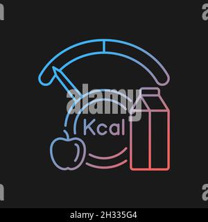 Insufficient calories consumption gradient vector icon for dark theme Stock Vector