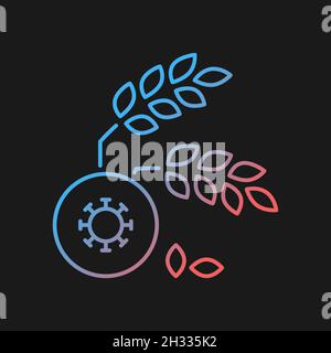Agricultural disease gradient vector icon for dark theme Stock Vector