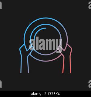 Asking for food gradient vector icon for dark theme Stock Vector