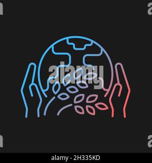 Hunger relief organization gradient vector icon for dark theme Stock Vector