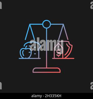 Food justice gradient vector icon for dark theme Stock Vector