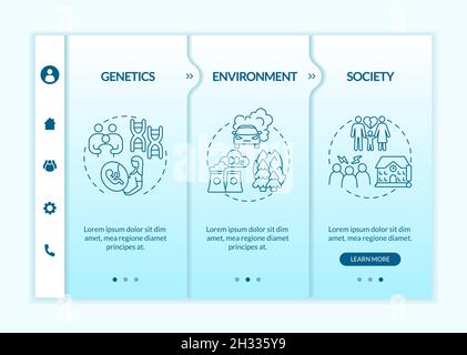 Neurodevelopmental disorder causes onboarding vector template Stock Vector