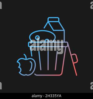 Food misuse gradient vector icon for dark theme Stock Vector