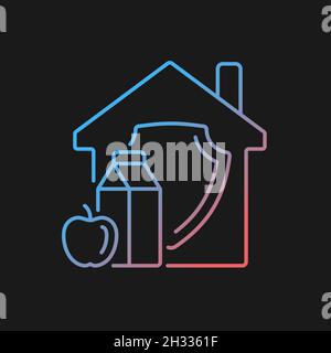 Household food security gradient vector icon for dark theme Stock Vector