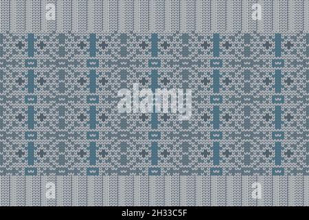 Vector seamless border, pattern. Beautiful blue embroidery pattern Stock Vector
