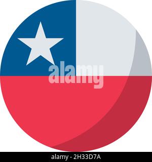 round flag of chile Stock Vector