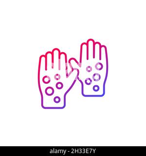 psoriasis or rash line icon on white Stock Vector