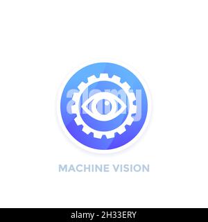 Machine vision icon or visual recognition vector Stock Vector