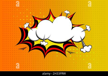 Comic book explosion on halftone background Vector illustration Stock Vector