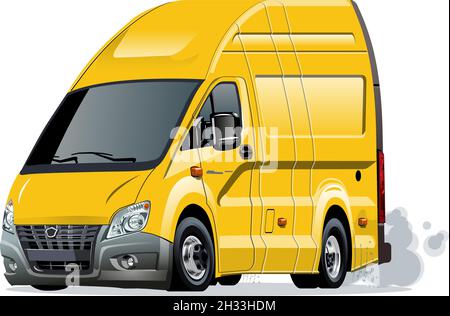 Cartoon van isolated on white background. Available EPS-10 vector format separated by groups and layers for easy edit Stock Vector