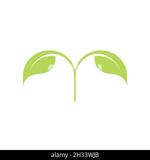 Green leaf logo vector illustrator design. Stock Vector