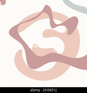 Abstract background image with rounded zigzag shapes in muted tones. Stock Vector