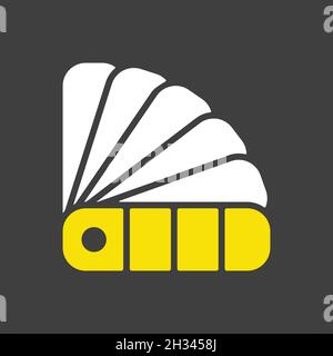 Paper color palette vector flat glyph icon on dark background. Construction, repair and building. Graph symbol for your web site design, logo, app, UI Stock Vector