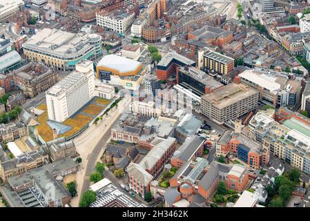 Aerial image of Nottingham City, Nottinghamshire England UK Stock Photo