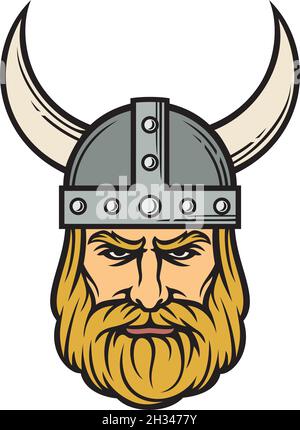 Viking head vector illustration Stock Vector