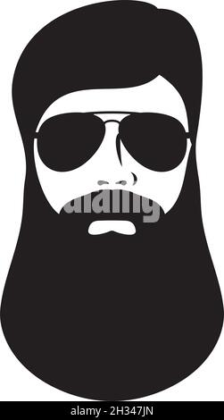 Funny face with a mustache and sunglasses, vector illustration Stock ...