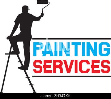 Man painting the wall vector illustration Stock Vector