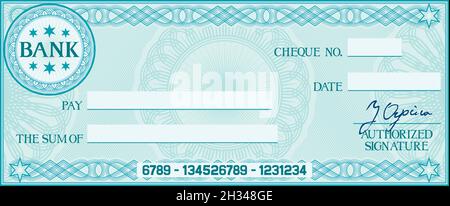 Blank check (business cheque design) vector illustration Stock Vector