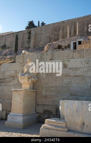 details of the construction of the columns of Acropolis in Athens in Greece Stock Photo