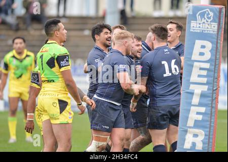 Featherstone, England - 24 October 2021 -  Liam Hood of Scotland during the Rugby League  International  Jamaica vs Scotland at Millenium Stadium, Featherstone, UK  Dean Williams Stock Photo