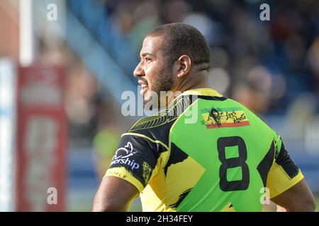 Featherstone, England - 24 October 2021 -  Ross Peltier of Jamaica during the Rugby League  International  Jamaica vs Scotland at Millenium Stadium, Featherstone, UK  Dean Williams Stock Photo