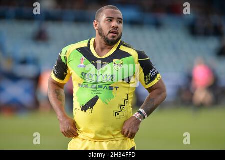 Featherstone, England - 24 October 2021 -  Ross Peltier of Jamaica during the Rugby League  International  Jamaica vs Scotland at Millenium Stadium, Featherstone, UK  Dean Williams Stock Photo