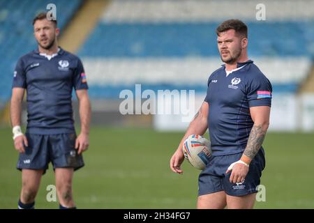 Featherstone, England - 24 October 2021 -  Liam Hood of Scotland during the Rugby League  International  Jamaica vs Scotland at Millenium Stadium, Featherstone, UK  Dean Williams Stock Photo