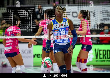 Palaverde, Treviso, Italy, October 21, 2021, Paola Egonu (Conegliano)  during  Imoco Volley Conegliano vs Igor Gorgonzola Novara - Volleyball Italian Stock Photo