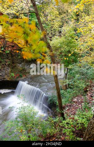 Indian Run Falls Park in Autumn, Dublin, Ohio Stock Photo