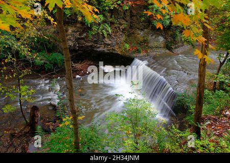 Indian Run Falls Park in Autumn, Dublin, Ohio Stock Photo