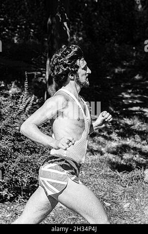 Tom Fleming (USA) winner of the 1975 New York City Marathon. Stock Photo