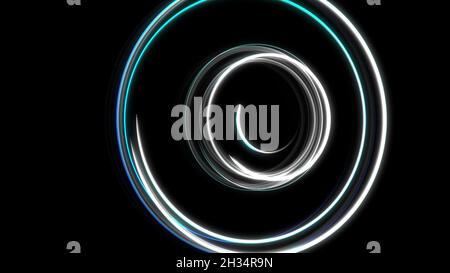 Abstract spiral rotating glow lines, computer generated background, 3D rendering background. Stock Photo