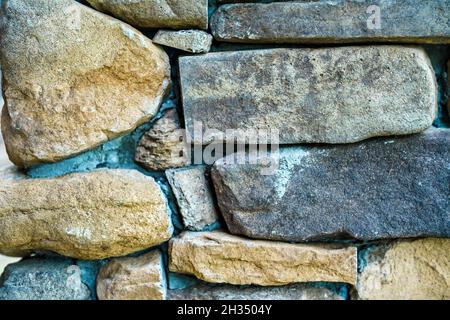 Detail of a stone wall in Fleetwood, North Carolina. Stock Photo