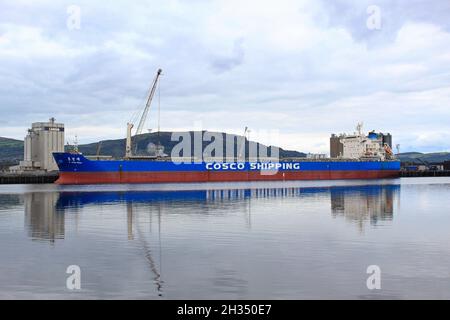 COSCO Shipping Vessel in Harland And Wolff Docks, Belfast Stock Photo