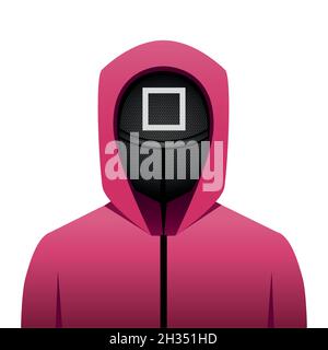Korean tv show squid game seamless pattern illustration Stock Vector