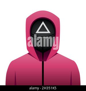 Korean tv show squid game seamless pattern illustration Stock Vector