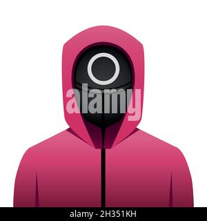 Korean tv show squid game seamless pattern illustration Stock Vector