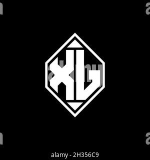 XJ Monogram logo letter with Gemoteric line rounded shape style design on isolated background, shiled letter monogram Stock Vector