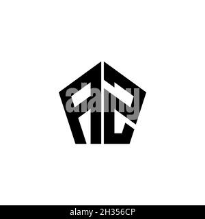 ZA Monogram logo letter with Gemoteric line rounded shape style design ...
