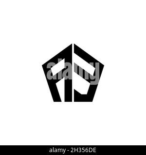 AE Monogram logo letter with Gemoteric line rounded shape style design on isolated background, shiled letter monogram Stock Vector
